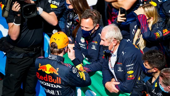 Horner, Marko y Verstappen Horner, Marko y Verstappen