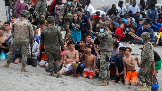 Múltiples menores en su llegada a Ceuta Múltiples menores en su llegada a Ceuta