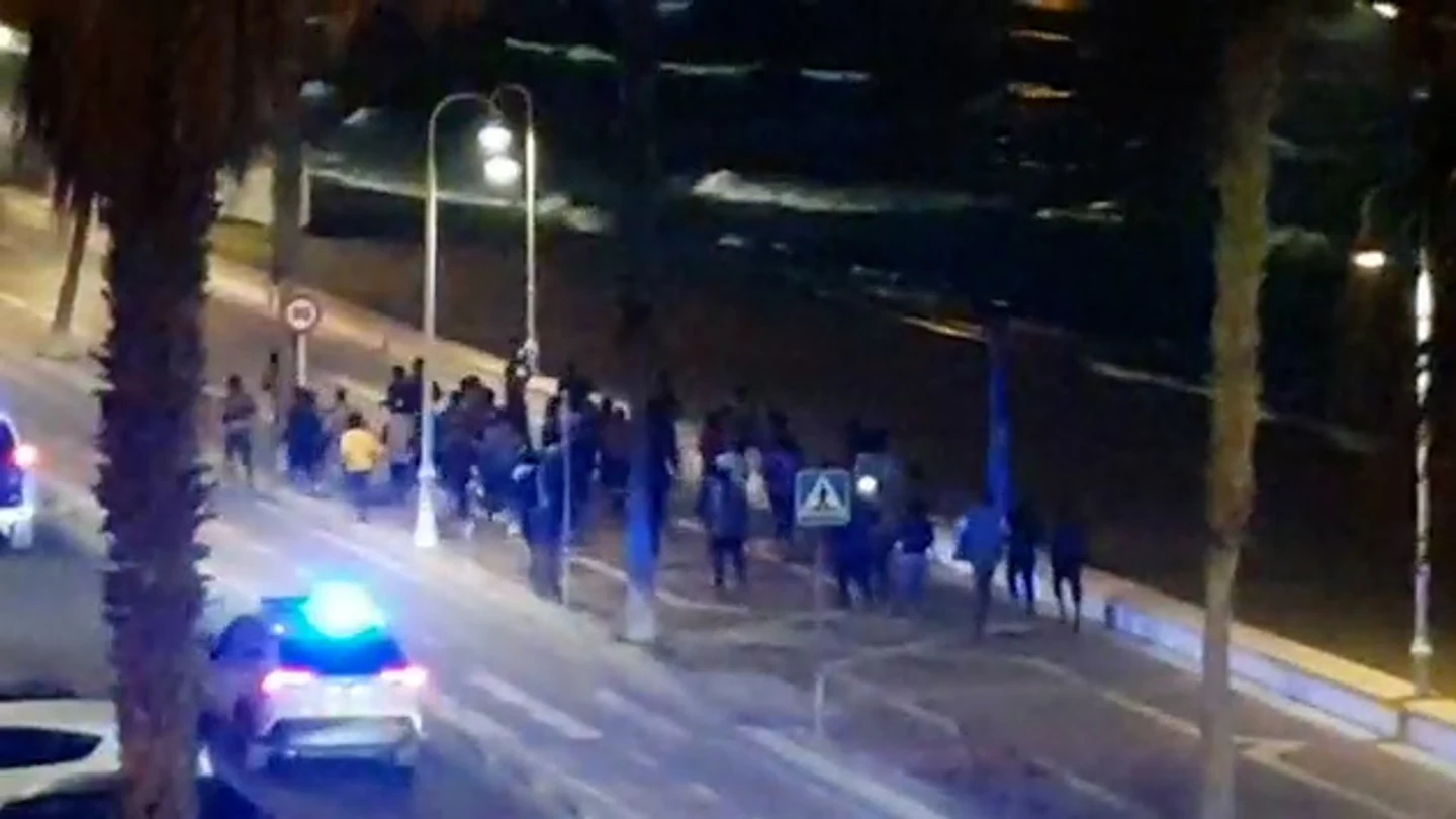 Captura de vídeo de la entrada de migrantes en Melilla Captura de vídeo de la entrada de migrantes en Melilla