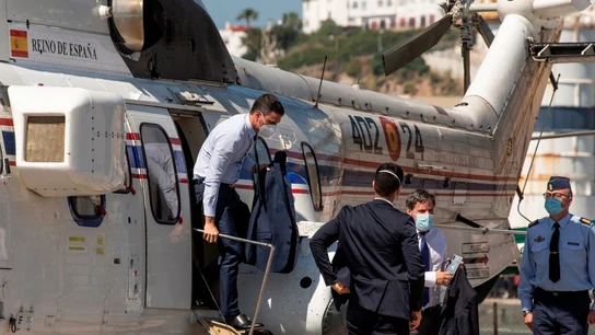 Pedro Sánchez, a su llegada a Ceuta Pedro Sánchez, a su llegada a Ceuta