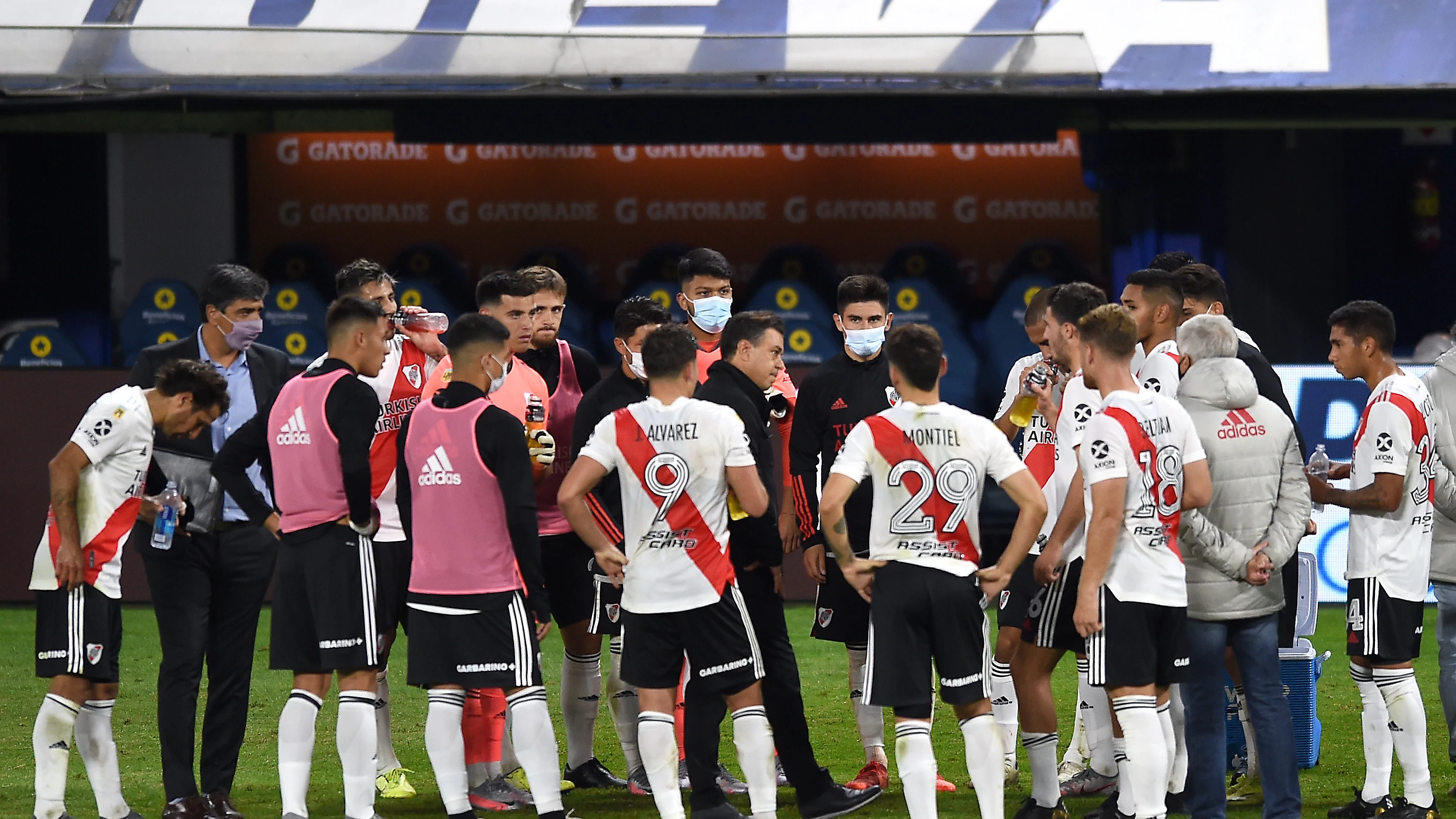 Jugadores de River en el partido frente a Boca Juniors