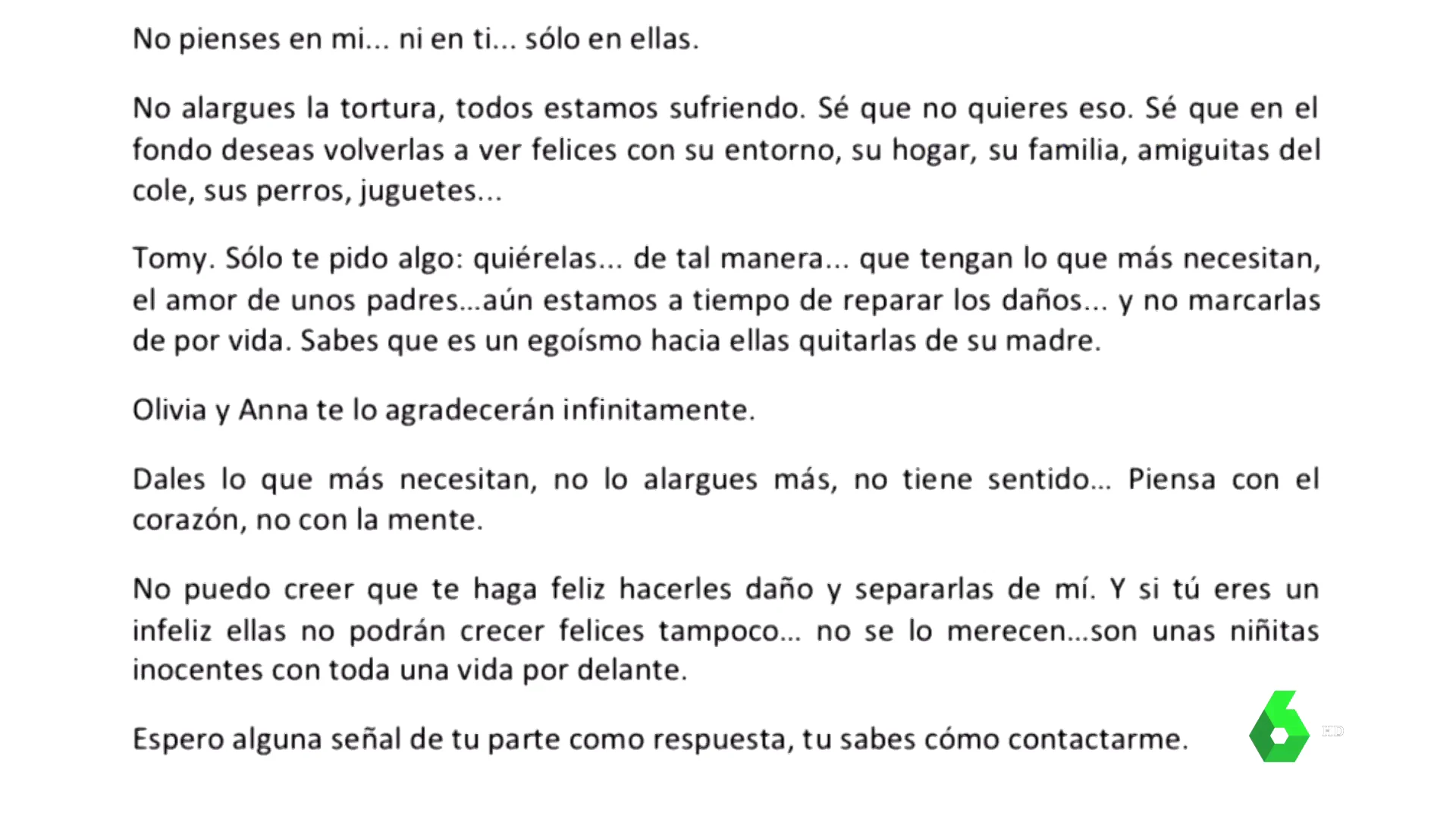 carta madre al padre de niñas