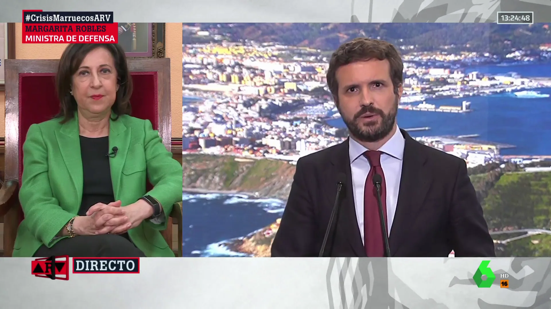 La ministra de Defensa en ARV. La ministra de Defensa en ARV.