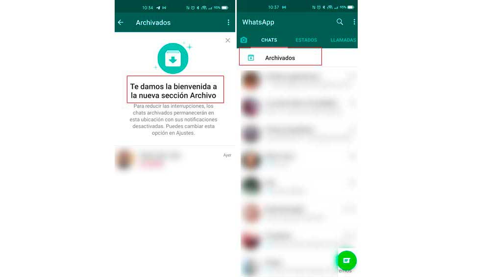 Archivando conversaciones