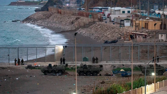 Imagen de la playa de El Tarajal en Ceuta este jueves Imagen de la playa de El Tarajal en Ceuta este jueves