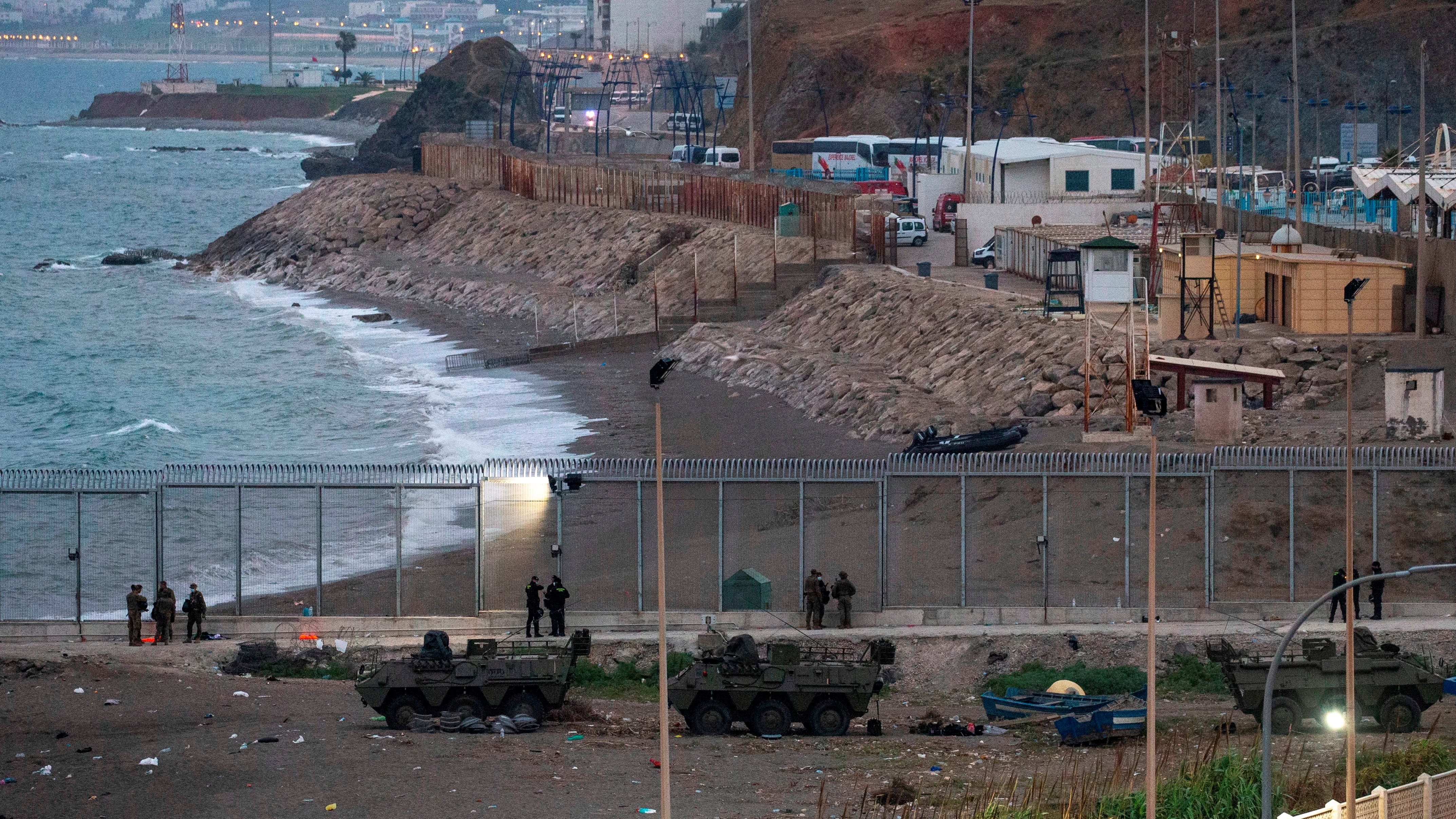 Imagen de la playa de El Tarajal en Ceuta este jueves