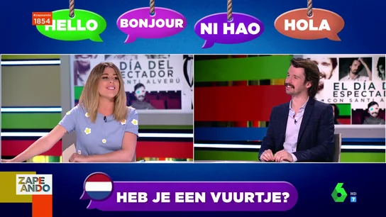 Valeria Ros se enfrenta a un reto en Zapeando: así pronuncia su "frase para ligar" en 10 idiomas distintos Valeria Ros se enfrenta a un reto en Zapeando: así pronuncia su "frase para ligar" en 10 idiomas distintos