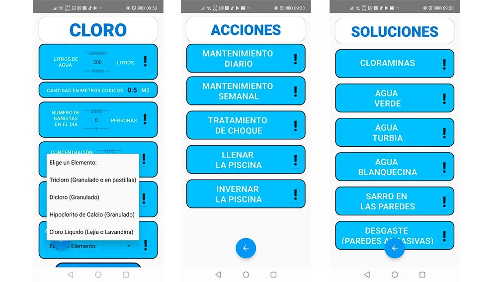 Calculadora para piscinas