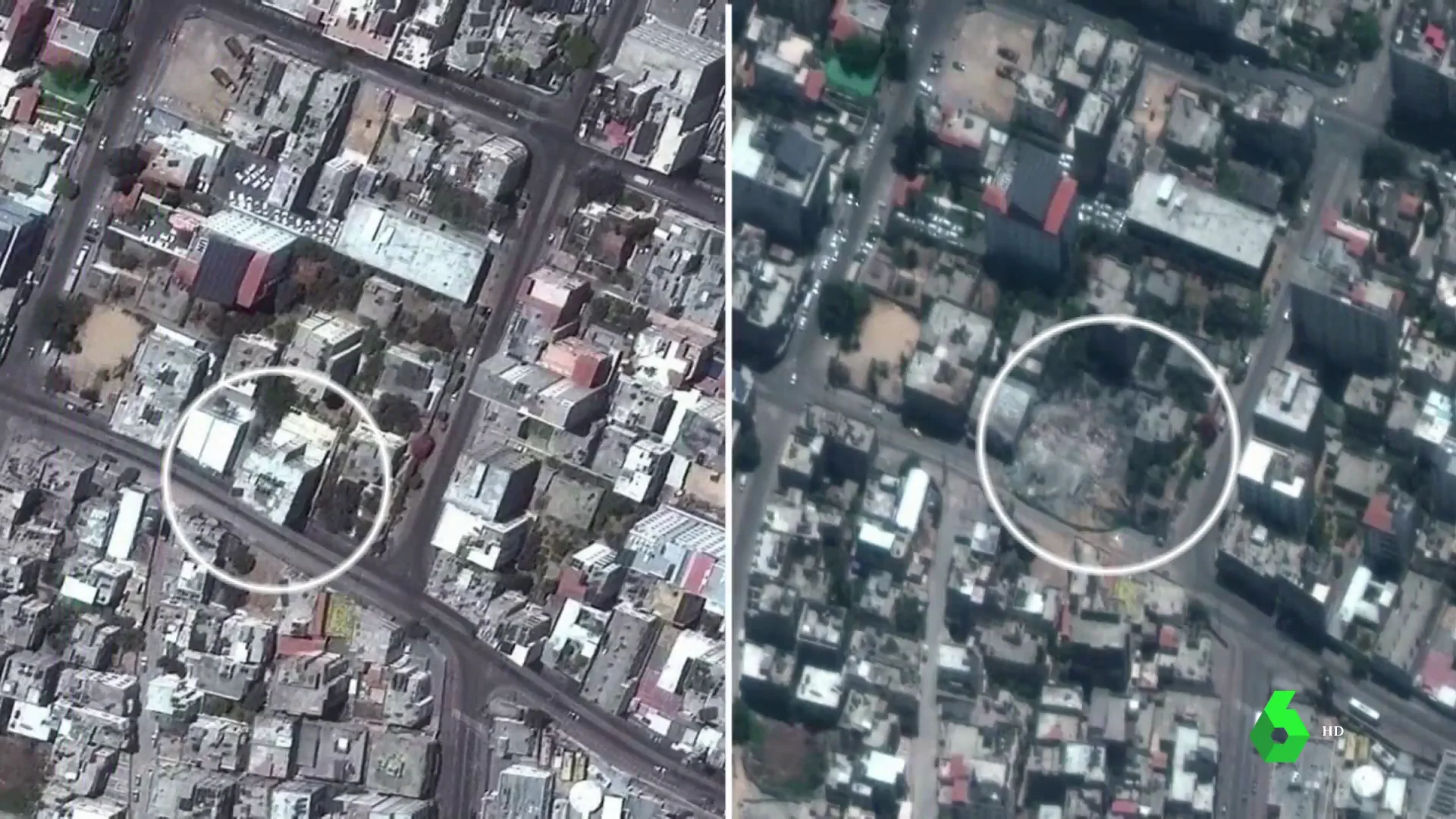 Antes y después de los bombardeos en Gaza