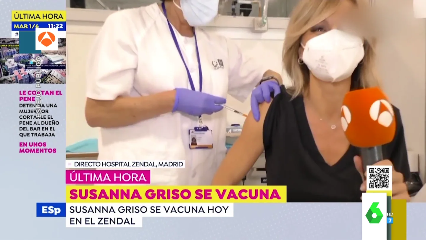 Susanna Griso abandona el plató de Espejo Público para vacunarse en el Zendal Susanna Griso abandona el plató de Espejo Público para vacunarse en el Zendal