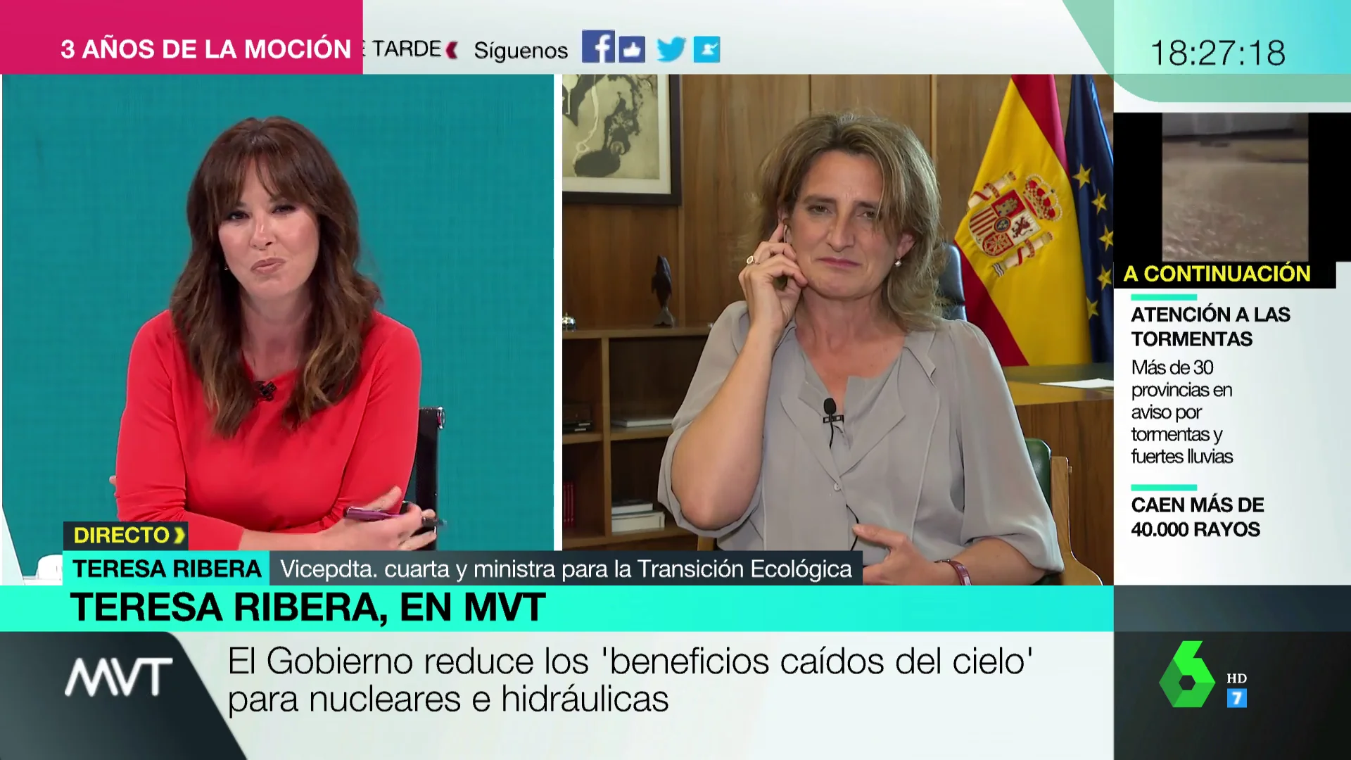 La ministra de Transición Ecológica, Teresa Ribera