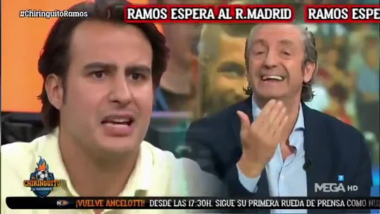 Brutal cara a cara entre Josep Pedrerol y Juanfe Sanz por la renovación de Sergio Ramos Brutal cara a cara entre Josep Pedrerol y Juanfe Sanz por la renovación de Sergio Ramos