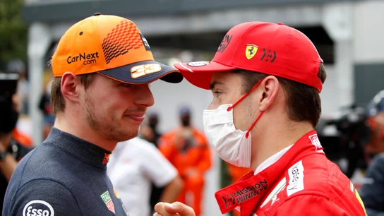 Max Verstappen y Charles Leclerc Max Verstappen y Charles Leclerc