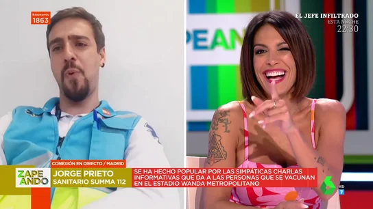 El tonteo entre Lorena Castell y el sanitario viral Jorge Prieto en pleno directo: "Quédate con mi cara" El tonteo entre Lorena Castell y el sanitario viral Jorge Prieto en pleno directo: "Quédate con mi cara"