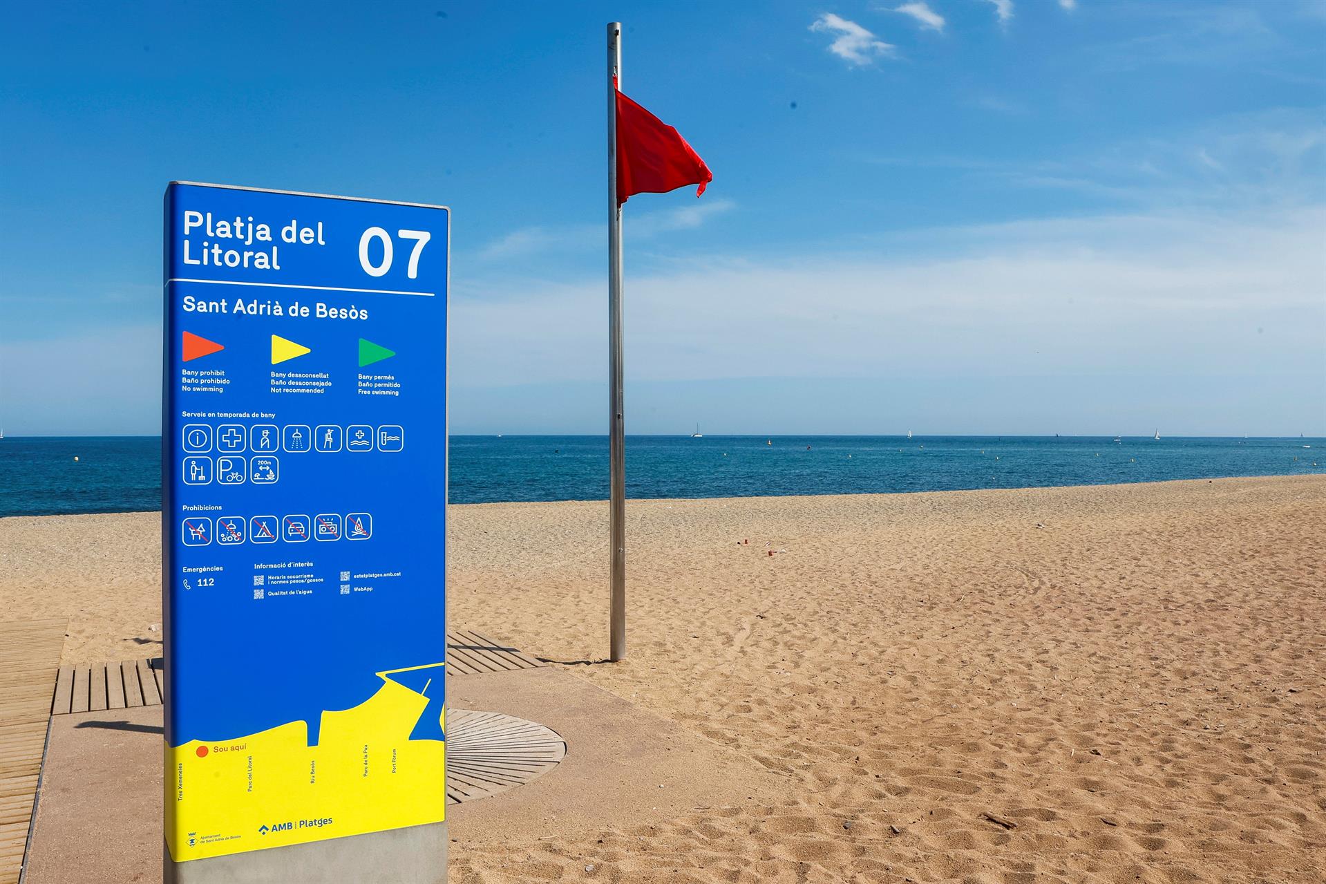 Cierran la playa de Sant Adrià de Besòs por presencia de elementos cancerígenos