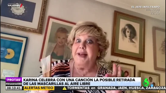 Así suena el nuevo hit de Karina sobre las mascarillas: "Al aire libre, guardando distancias" Así suena el nuevo hit de Karina sobre las mascarillas: "Al aire libre, guardando distancias"