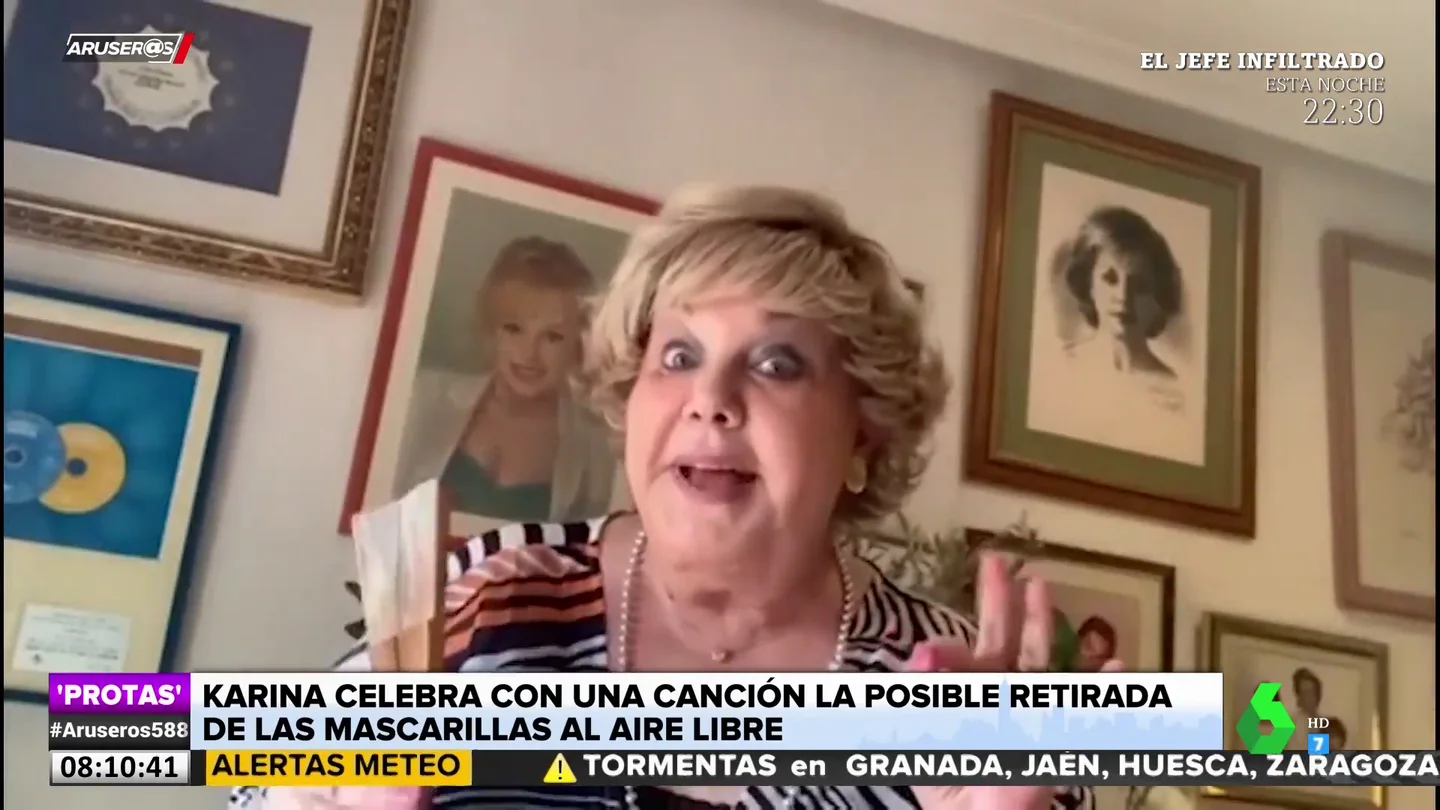 Así suena el nuevo hit de Karina sobre las mascarillas: "Al aire libre, guardando distancias" Así suena el nuevo hit de Karina sobre las mascarillas: "Al aire libre, guardando distancias"