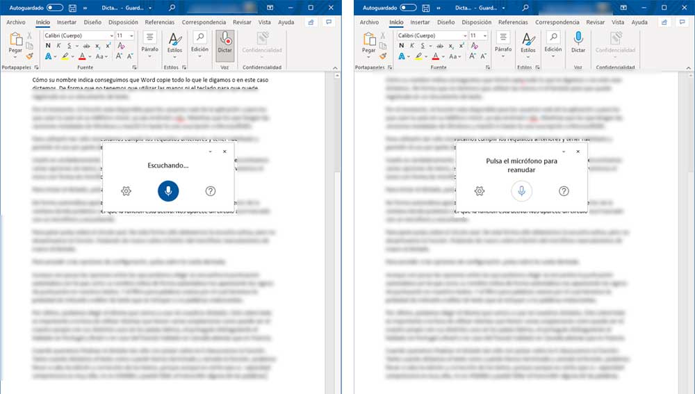 Activan el micrófono y comienza a dictar