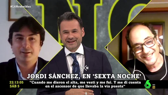 El especial encuentro de Jordi Sánchez con el médico que le cuidó en la UCI: "Es la primera vez que te veo sin mascarilla" El especial encuentro de Jordi Sánchez con el médico que le cuidó en la UCI: "Es la primera vez que te veo sin mascarilla"