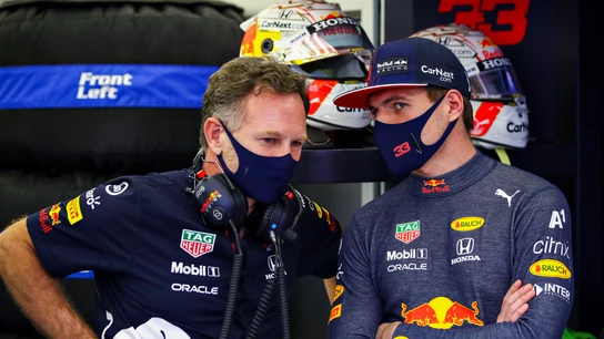 Christian Horner, con Max Verstappen Christian Horner, con Max Verstappen