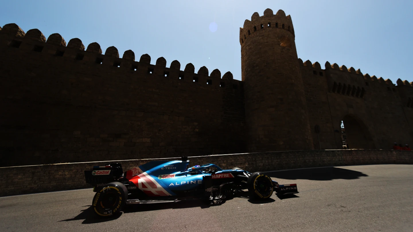 Fernando Alonso, con el Alpine en Azerbaiyán Fernando Alonso, con el Alpine en Azerbaiyán