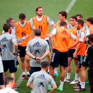 La selección española en un entrenamiento La selección española en un entrenamiento