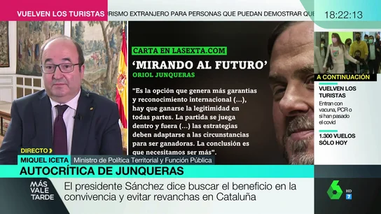 Iceta apunta al "inicio de una etapa nueva" tras las palabras de Junqueras y confía en que los indultos lleguen antes del 1 de agosto Iceta apunta al "inicio de una etapa nueva" tras las palabras de Junqueras y confía en que los indultos lleguen antes del 1 de agosto