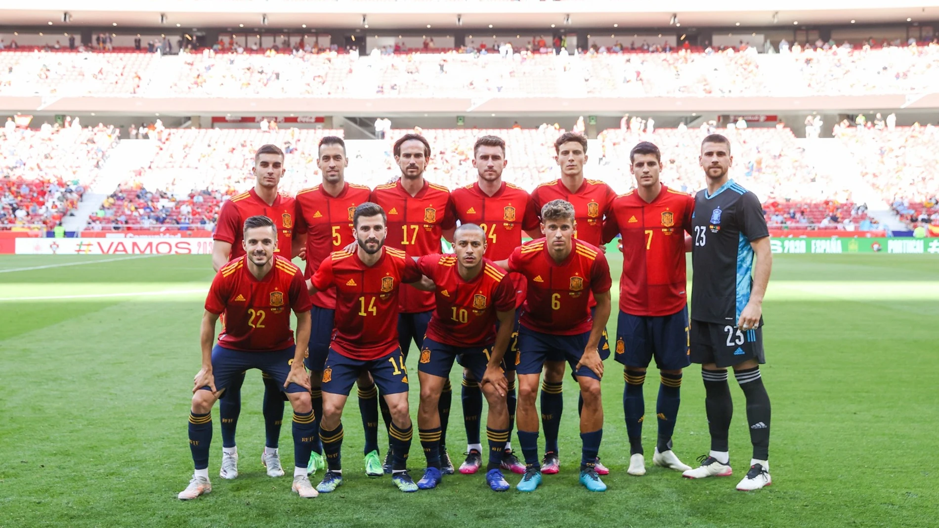 Alineación de la selección española frente a Portugal