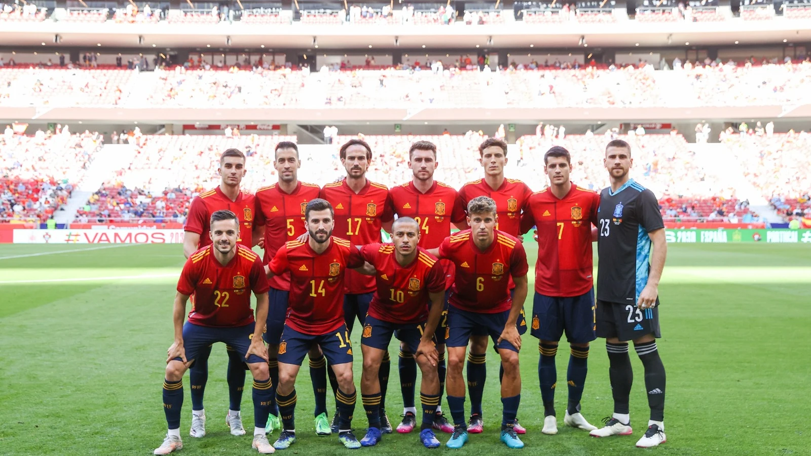 Alineación de la selección española frente a Portugal