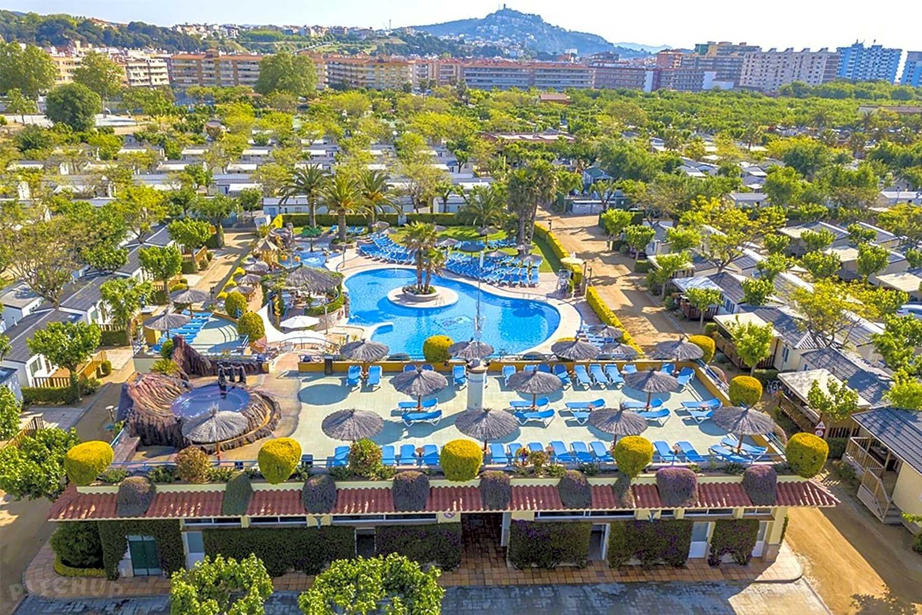 Vista del camping La Masía, en Girona