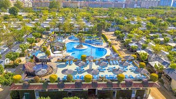Vista del camping La Masía, en Girona