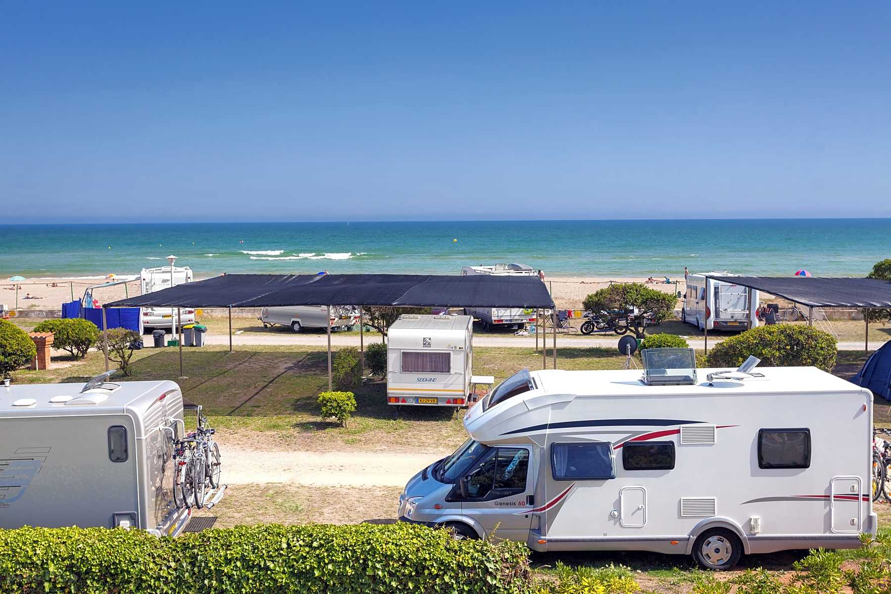 Vista del camping Tres Estrellas, en Barcelona