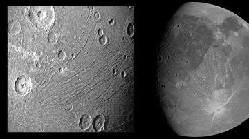 La NASA difunde las primeras imágenes de Gamínedes, la luna gigante de Júpiter