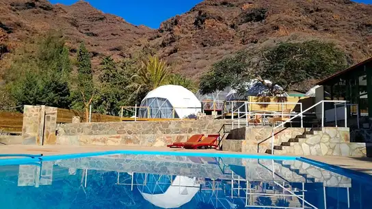 Vista del Blue Ocean Camp, en Las Palmas Camping