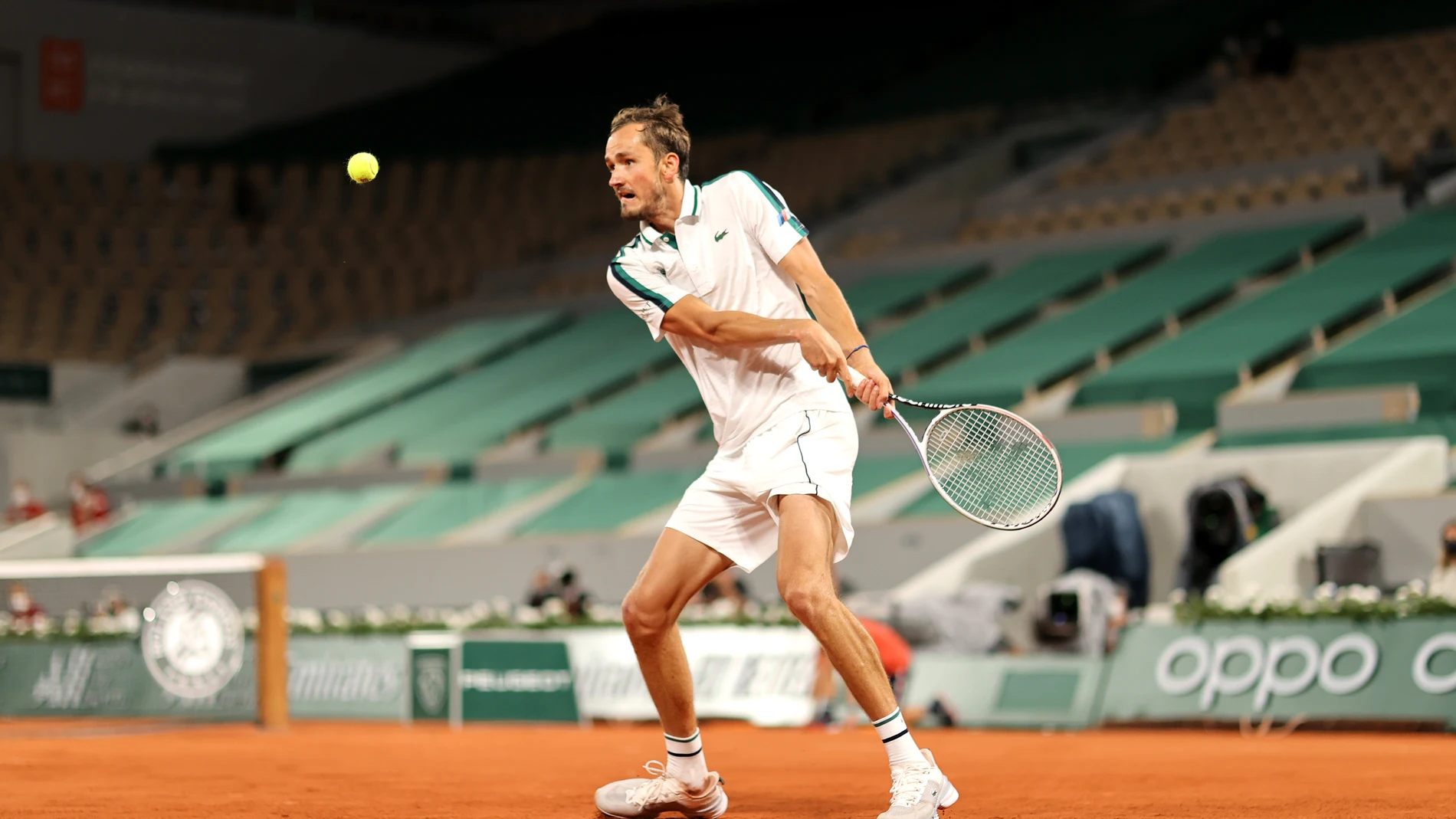 Daniil Medvedev, en el partido de cuartos de final de Roland Garros contra Stefanos Tsitsipas