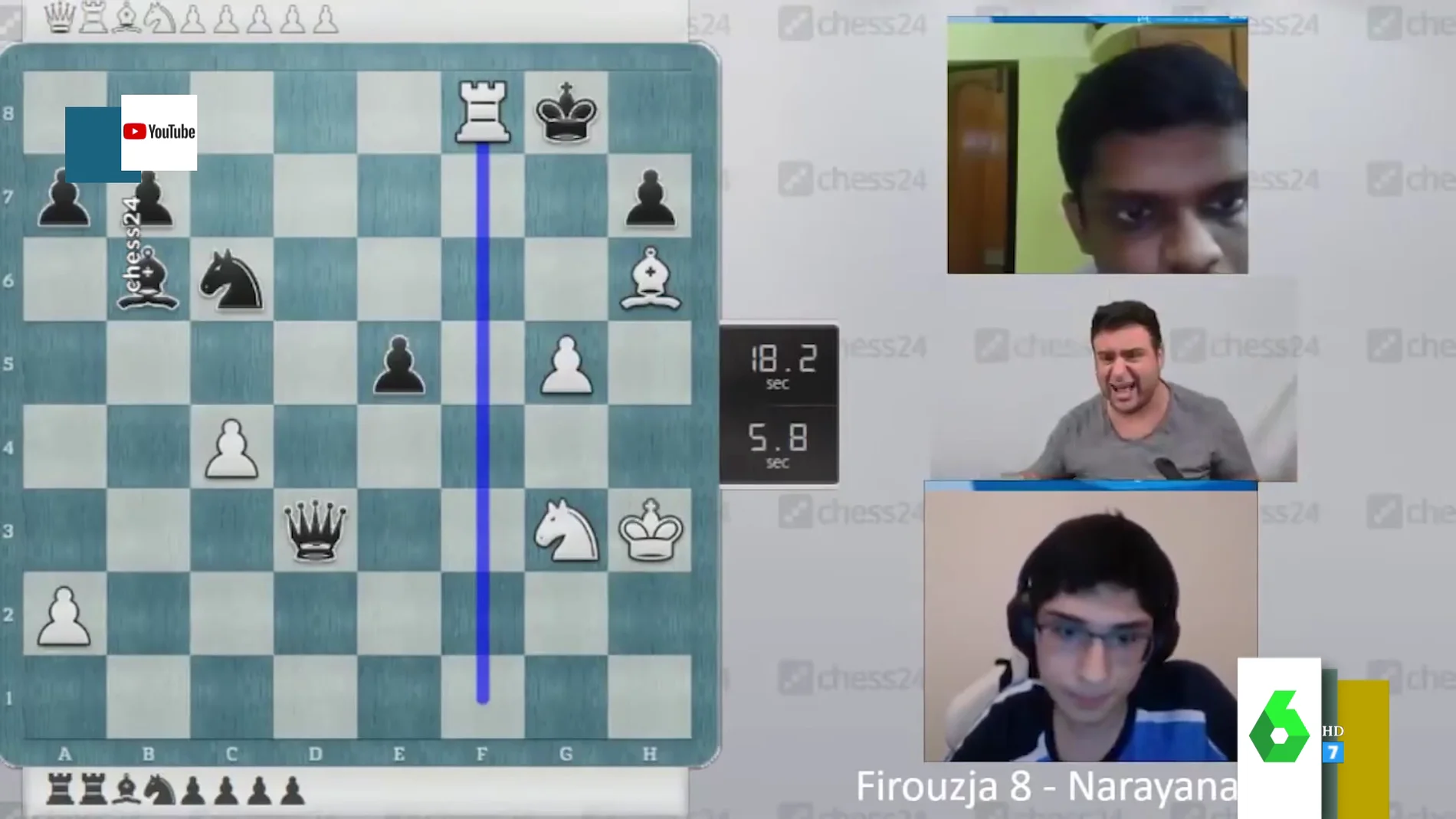 La apasionada retransmisión de Pepe Cuenca en una partida de ajedrez online