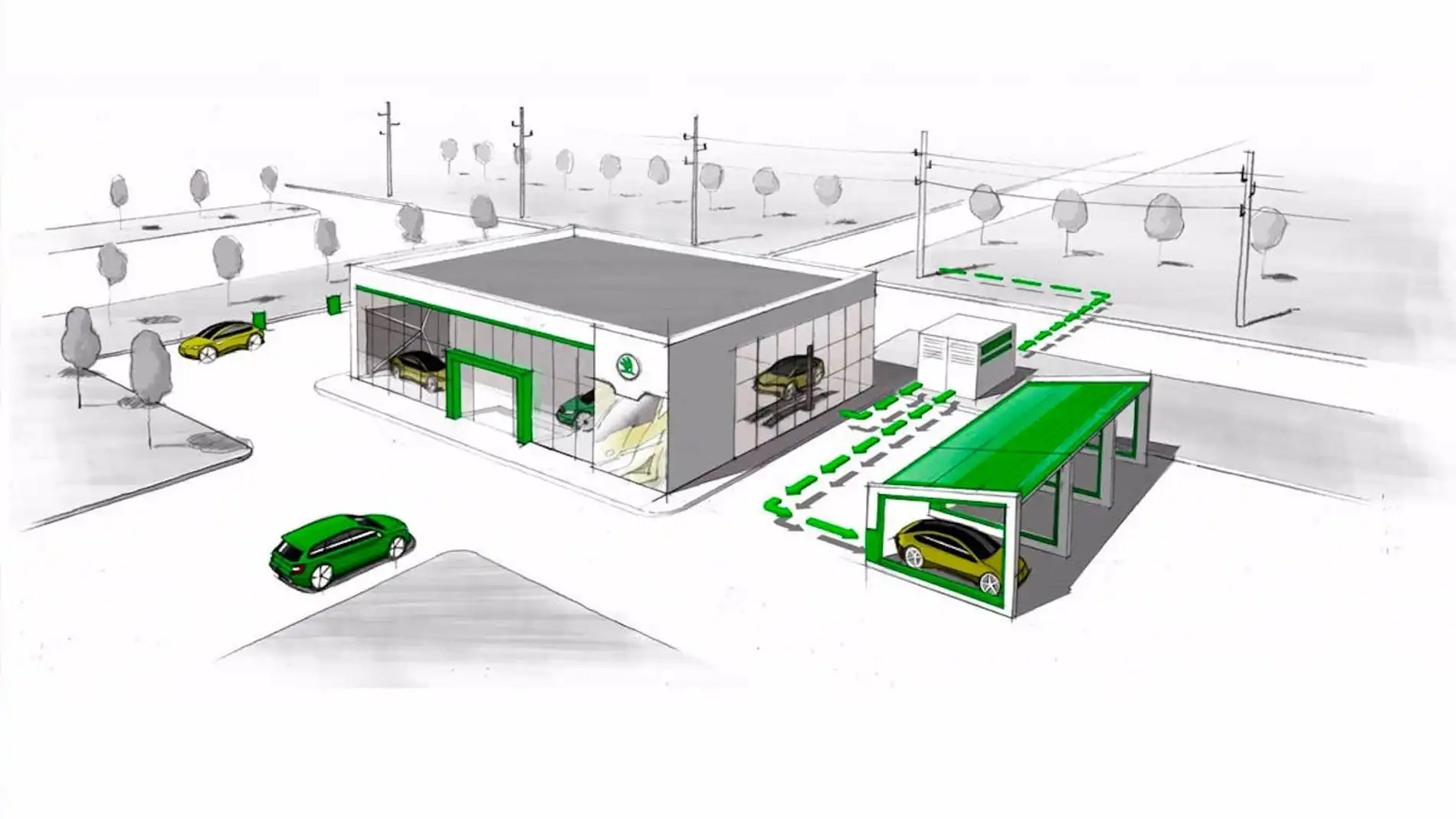 Skoda reciclará baterías como fuente de energía para sus concesionarios 