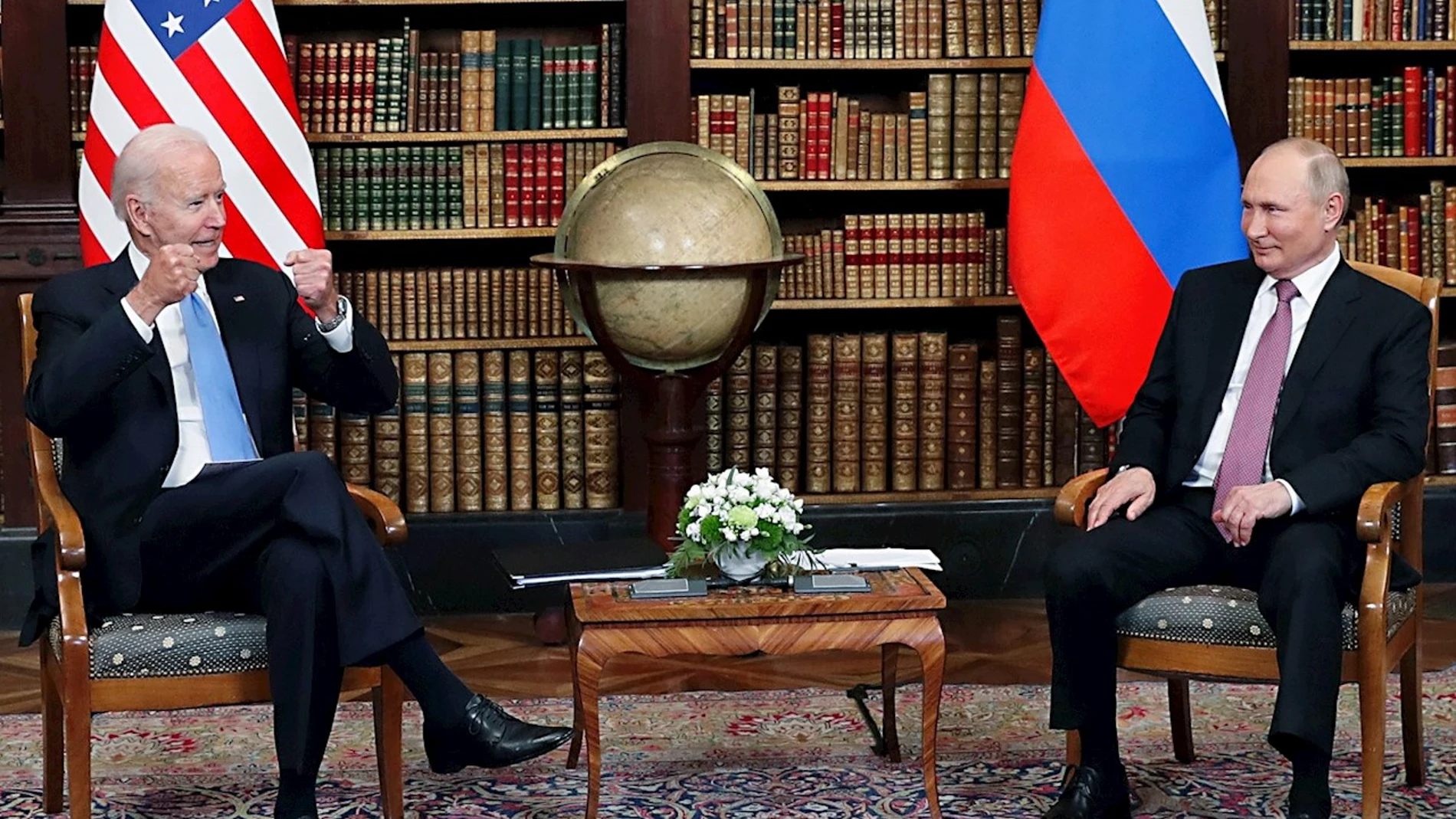 Los presidentes de Estados Unidos, Joe Biden, y de Rusia, Vladímir Putin.