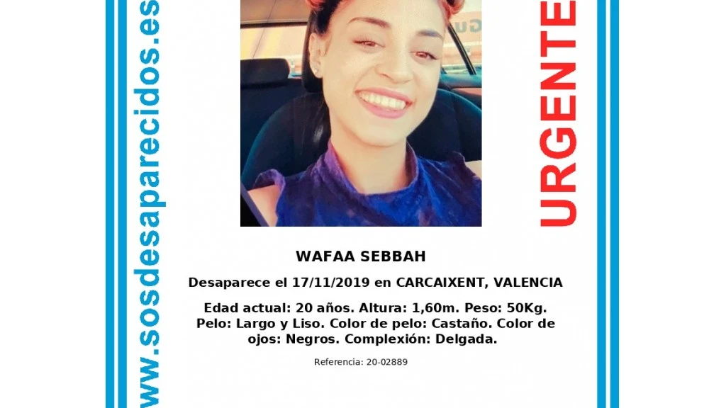 Wafaa Sebbah, la joven desaparecida en Carcaixent en 2019