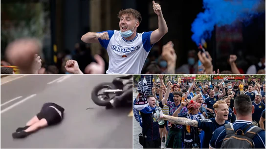 Imágenes de descontrol total en la previa del Inglaterra-Escocia Imágenes de descontrol total en la previa del Inglaterra-Escocia