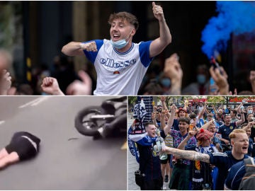 Imágenes de descontrol total en la previa del Inglaterra-Escocia Imágenes de descontrol total en la previa del Inglaterra-Escocia