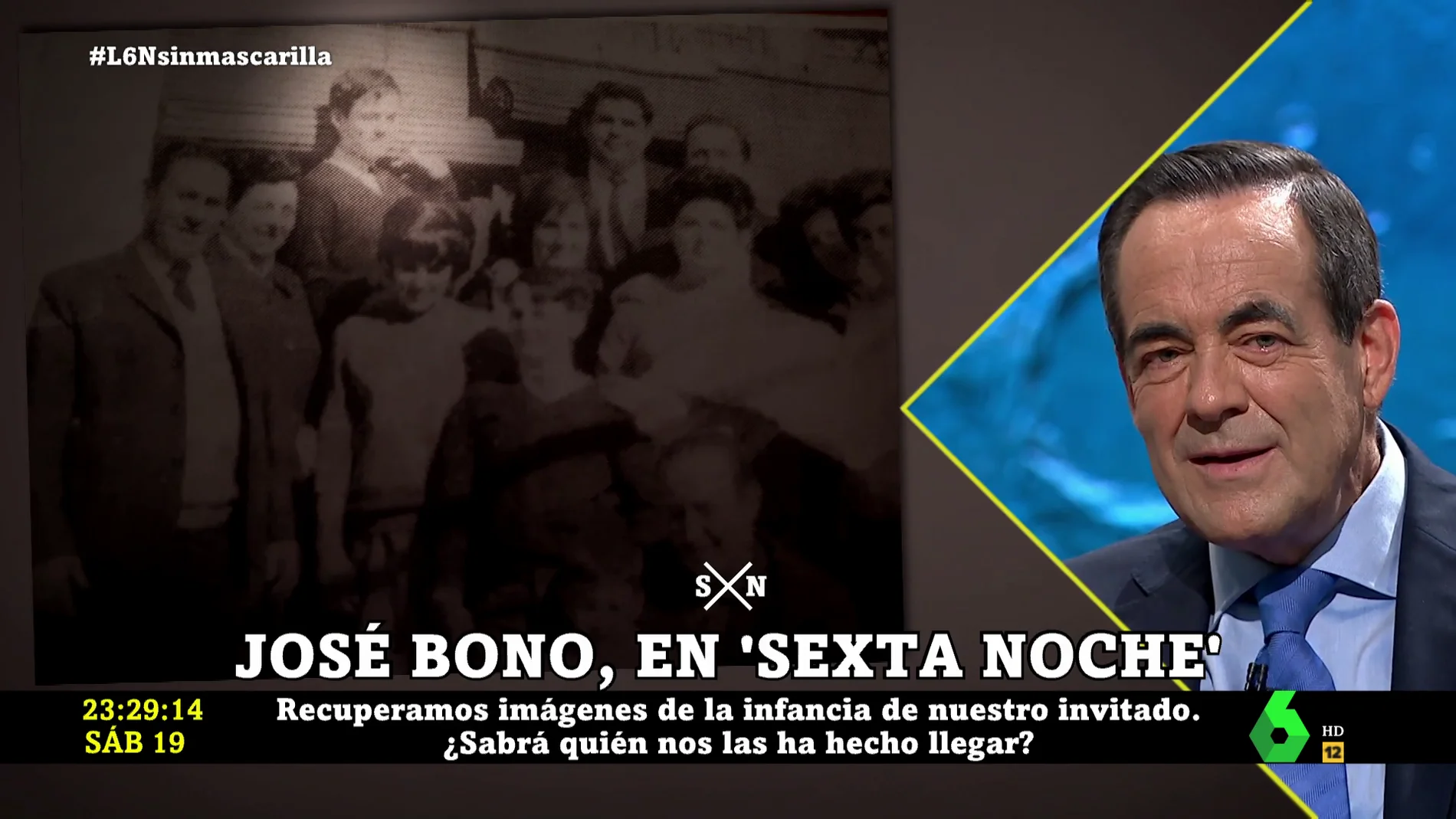 José Bono, emocionado al recordar una insólita foto de su infancia en laSexta Noche