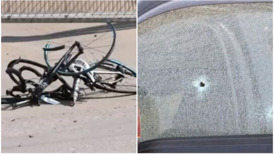 Estado de las bicicletas tras el accidente /disparo en el veh&iacute;culo del conductor 