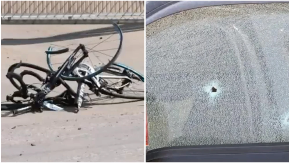 Estado de las bicicletas tras el accidente /disparo en el vehículo del conductor 