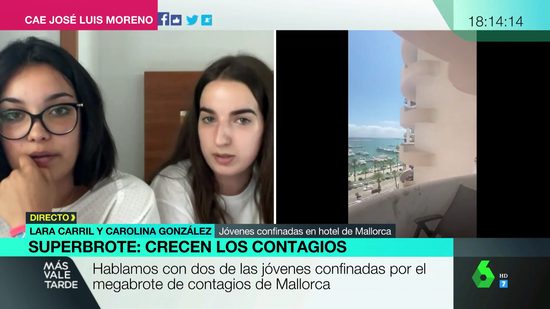 Así viven su cuarentena los jóvenes confinados por el macrobrote: "Yo no he venido a Mallorca para estar en la cama"