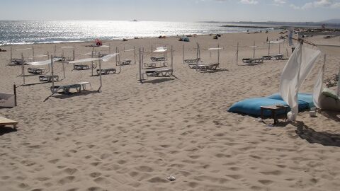 Playas en Costa da Caparica. Portugal