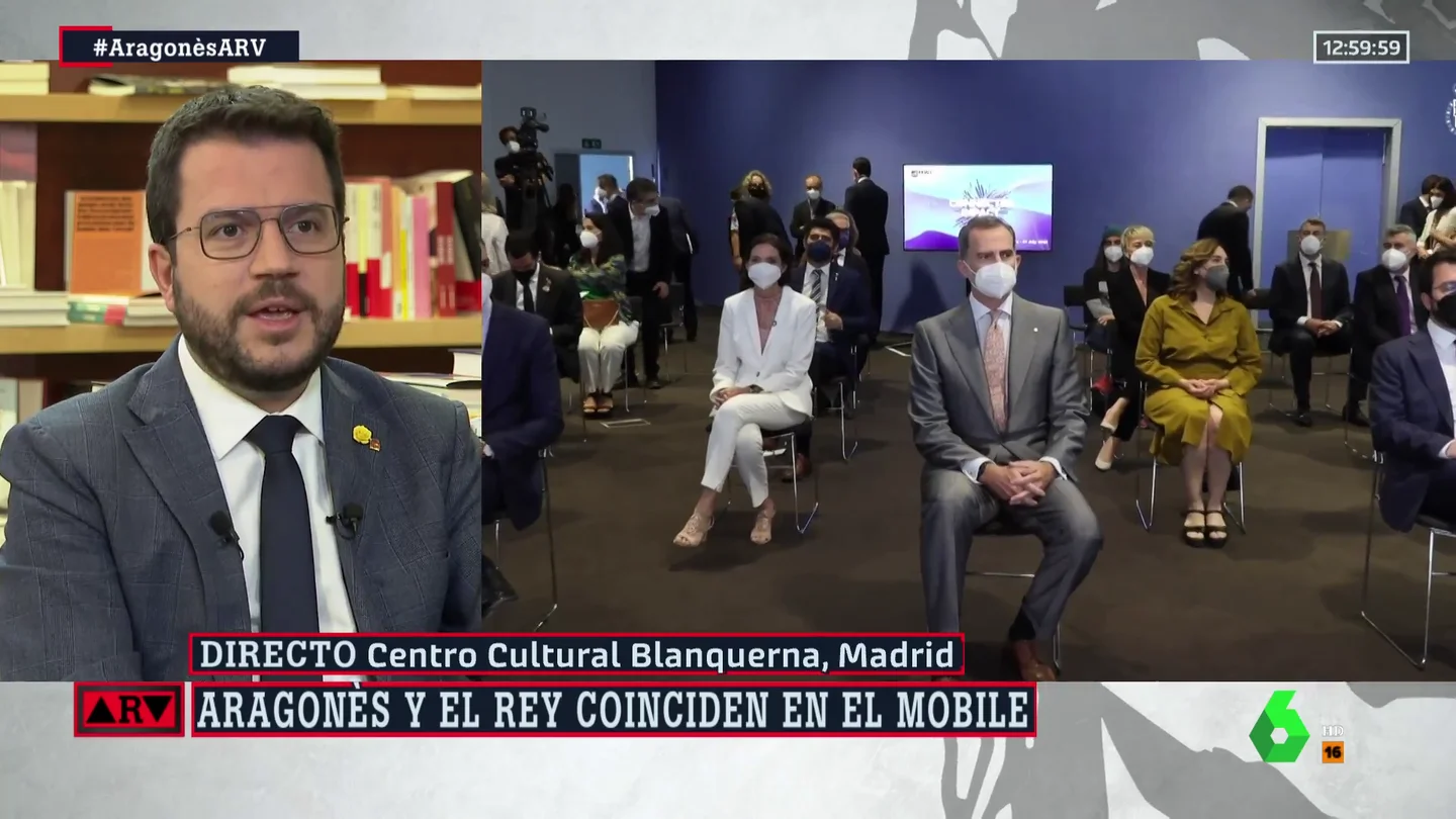 Aragonès, sobre su relación con el rey Felipe VI: "No nos encontrarán en besamanos o actos de vasallaje" Aragonès, sobre su relación con el rey Felipe VI: "No nos encontrarán en besamanos o actos de vasallaje"