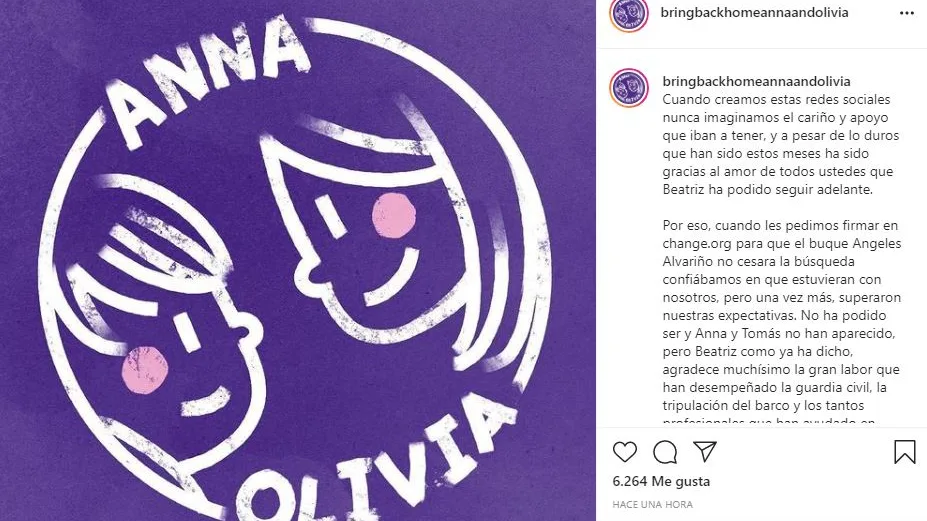 Nuevo mensaje de la madre de Anna y Olivia