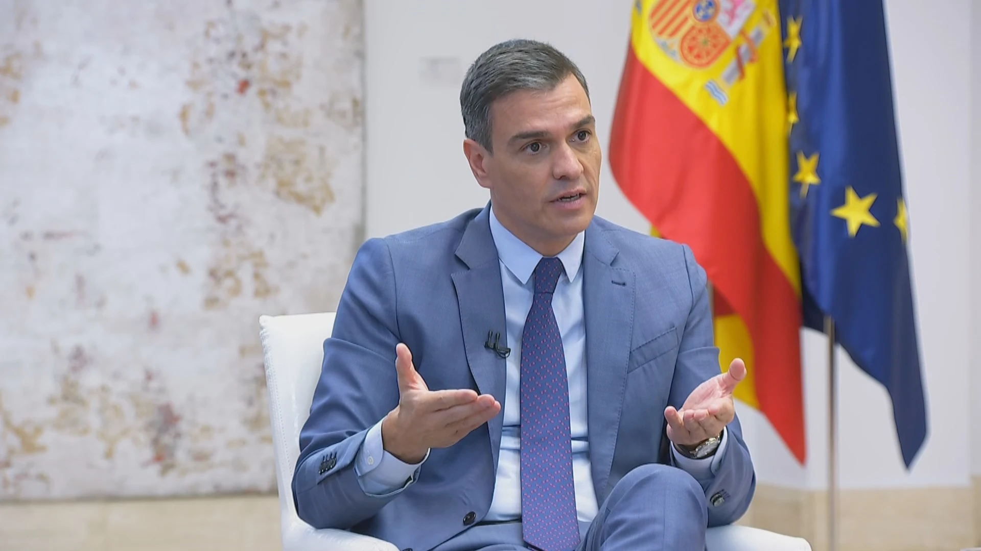 Pedro Sánchez, presidente del Gobierno, en el Palacio de la Moncloa