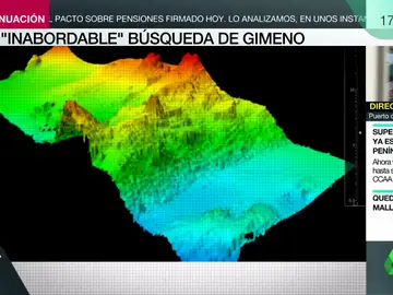El gráfico que muestra el complejo fondo marino en el que se buscaba a Tomás Gimeno